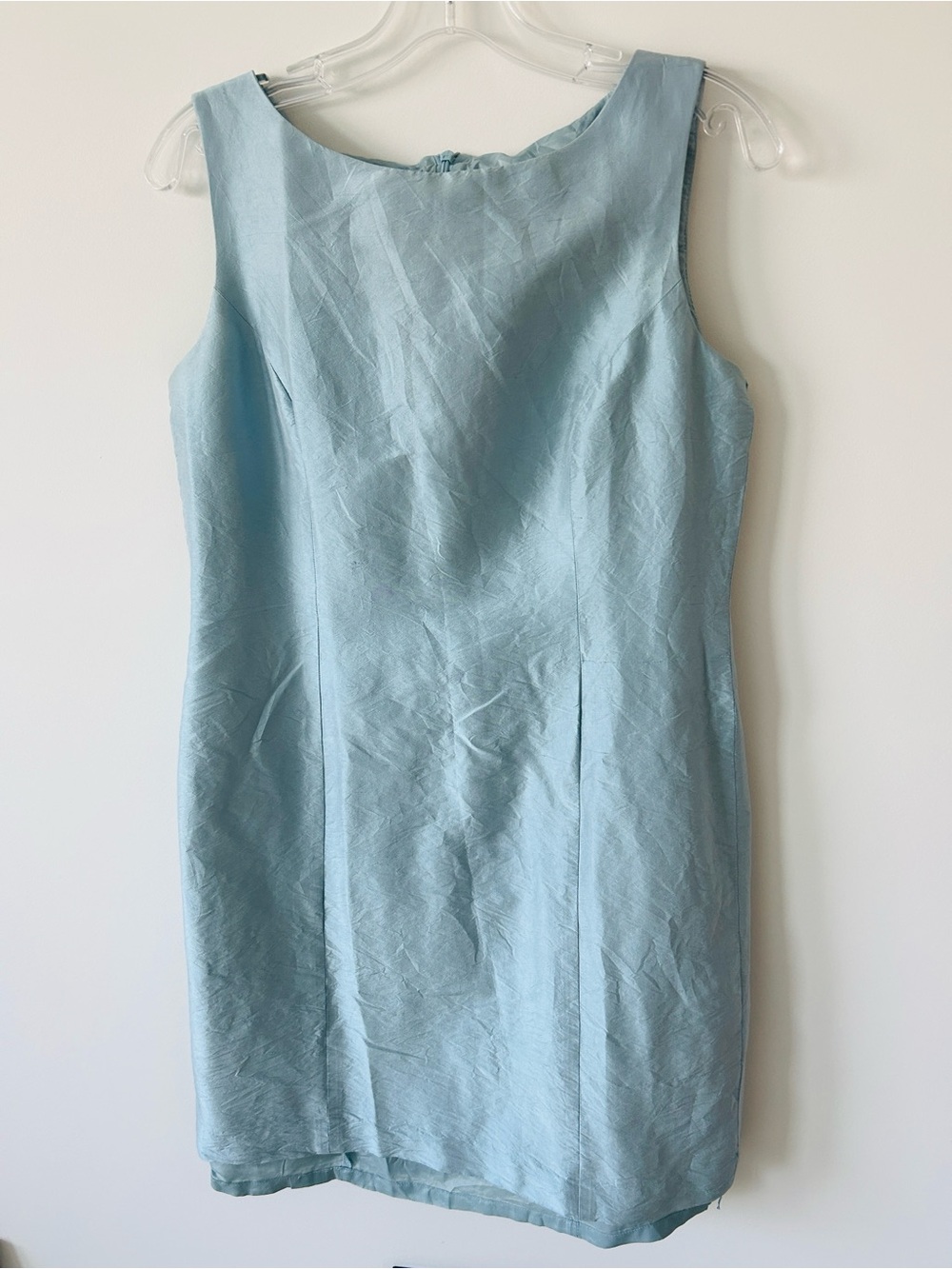 Talbots Pale Blue Pure Silk Sleeveless Sheath Dress